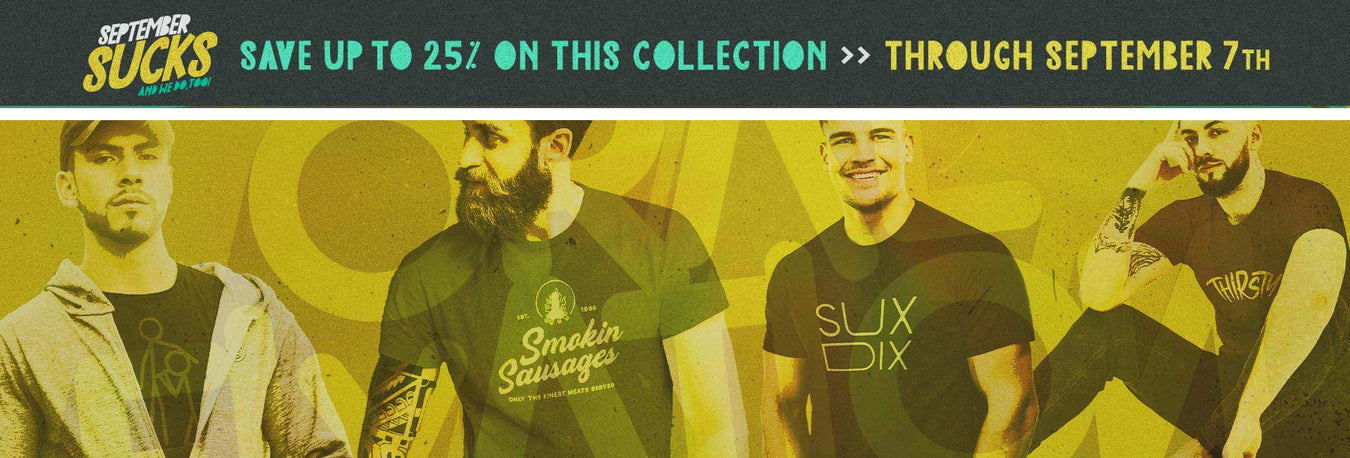 BANNER image for Pole & Hole's Oral Fixation Collection featuring graphic tees for the hedonistic oral enthusiasts among us.