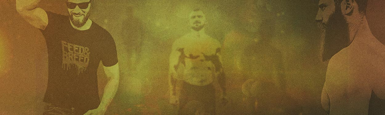 BANNER IMAGE for the "All T-shirts" collection page for Pole & Hole, selling mature-themed graphic t-shirts for discerning gay and queer adult males, playfully balancing innuendo with unapologetic humor. 