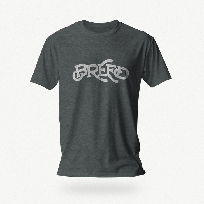 PRODUCT IMAGE: Breed T-shirt | Raunchy Tees for Horny Gay Guys Who Bareback, Love Cum | Typographic design on Dark Gray Heather shirt