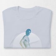 PRODUCT IMAGE: Bulge T-shirt | Vintage Gay Soft Porn Circa 1970s | Partially Nude Male in Jockstrap w/ Big Package | Detail of Light Blue shirt