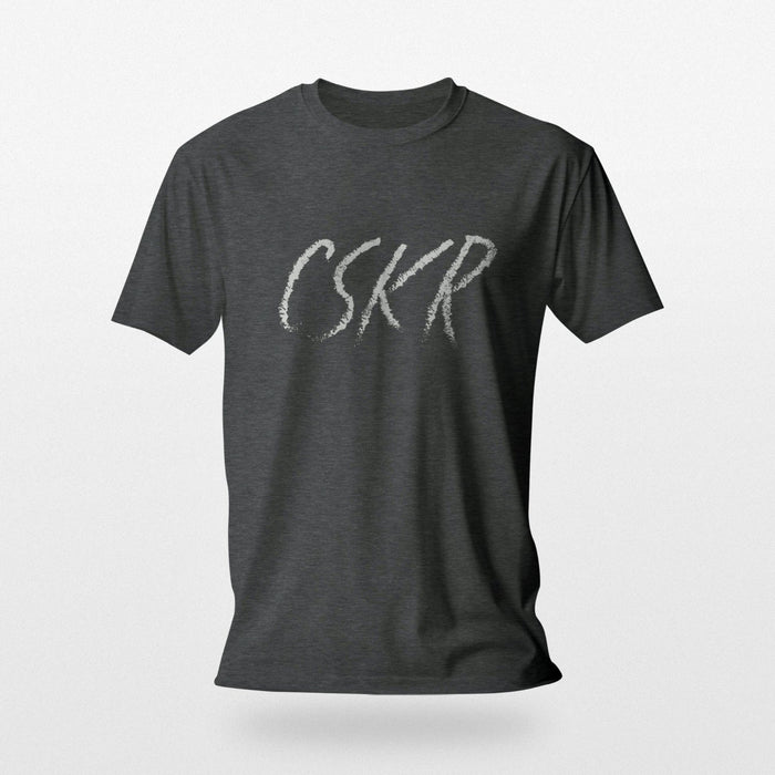 PRODUCT IMAGE | CSKR T-shirt from Pole & Hole | The texting (or sexting) abbreviation for cocksucker | Dark Gray Heather 