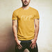 PRODUCT IMAGE | CSKR T-shirt from Pole & Hole | The texting (or sexting) abbreviation for cocksucker | Model w/ Mustard Shirt