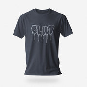 PRODUCT IMAGE: Cum Slut | Raunchy Tees for Horny Gay Men Who Love Cum | Navy Heather shirt