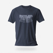 PRODUCT IMAGE: Dumpster T-shirt | Raunchy Tees for Horny Gay Guys Who Take Loads | Heather Navy shirt with a typographic design featuring white dripping liquid referring to a man's cum