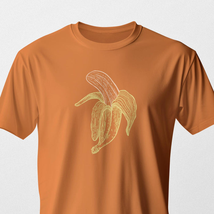 PRODUCT IMAGE: Fruit ( phallic banana graphic) | Raunchy T-shirt for Horny Gay Men | Orange