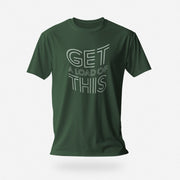 PRODUCT IMAGE: Get a Load of This | Raunchy Tee | Horny Gay Top Guys Ready to Unload | Forest Green tee with typographic design 