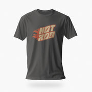 PRODUCT IMAGE: Asphalt t-shirt featuring vintage flame graphics with classic hot rod styling to a typographic design