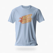 PRODUCT IMAGE: Light Blue t-shirt featuring vintage flame graphics with classic hot rod styling to a typographic design