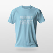 PRODUCT IMAGE: Insert Here | Suggestively raunchy t-shirt for horny gay bottom guys | A white distressed typographic design is printed on Ocean shirt in the chest area 