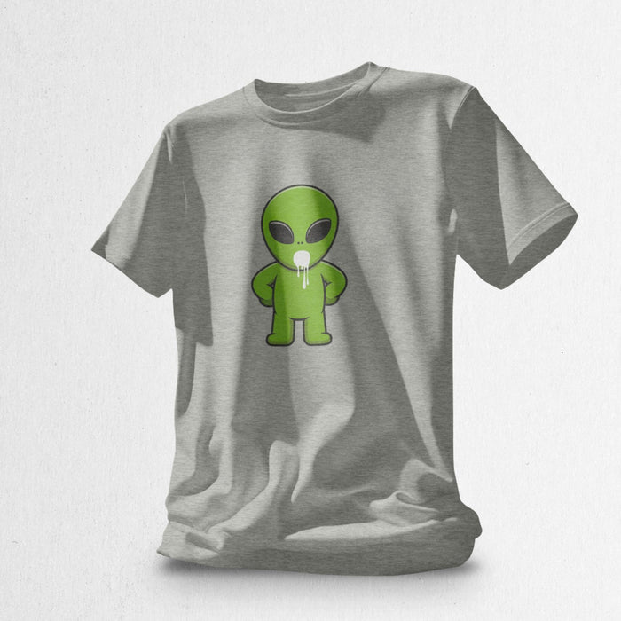 Product image: Invasion of the Load Chasers T-shirt | Alien Cum Dump Shirt for Hungry, Thirsty, Horny Gay Guys | Light Gray Heather