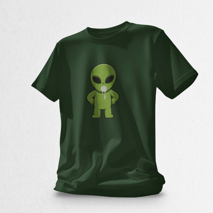 Product image: Invasion of the Load Chasers | Alien Cum Dump Shirt for Hungry, Thirsty, Horny Gay Guys | Forest Green