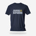 PRODUCT IMAGE: Junk & Spunk T-shirt | Raunchy Tees for Horny Gay Guys | Navy shirt w/ typographic design