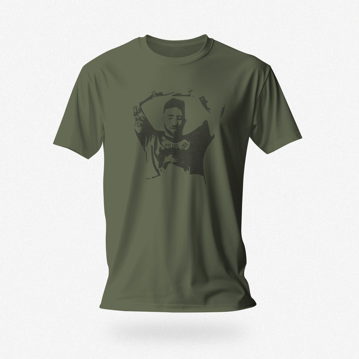 PRODUCT IMAGE: Kick Back Blowjob | NSFW Homo Erotic T-shirt | Military Green Shirt