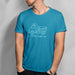 Load Me Up T-shirt | Raunchy T-shirt for Horny Gay Bottom Guys Who Crave Cum | Model wears Aqua shirt with white line drawing of a dump truck