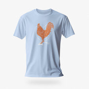 PRODUCT IMAGE: I Love Cock | SFW Raunchy T-shirt for Horny Gay Guys who Love Cock | Baby Blue shirt with rooster and heart graphic 