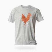 PRODUCT IMAGE: I Love Cock | SFW Raunchy T-shirt for Horny Gay Guys who Love Cock | Light Gray Heather shirt with rooster and heart graphic 