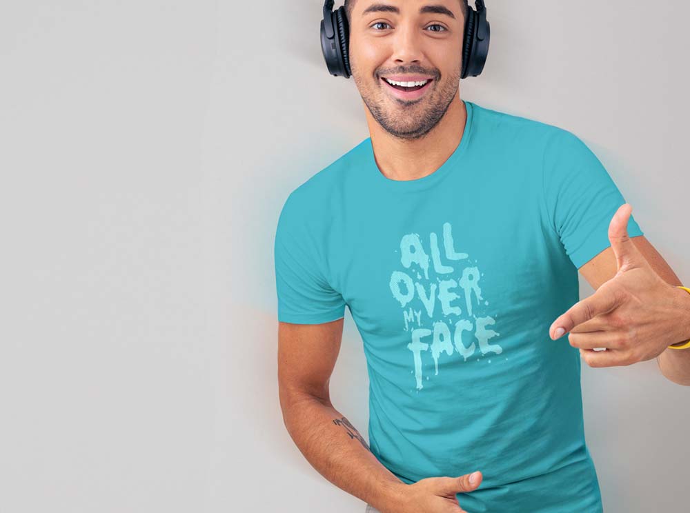IMAGE PANEL linking to All Over My Face T-shirt | Raunchy Tees for Horny Gay Cum Dumps | For Cocksuckers and Cum Sluts that Love Protein-enriched Facials