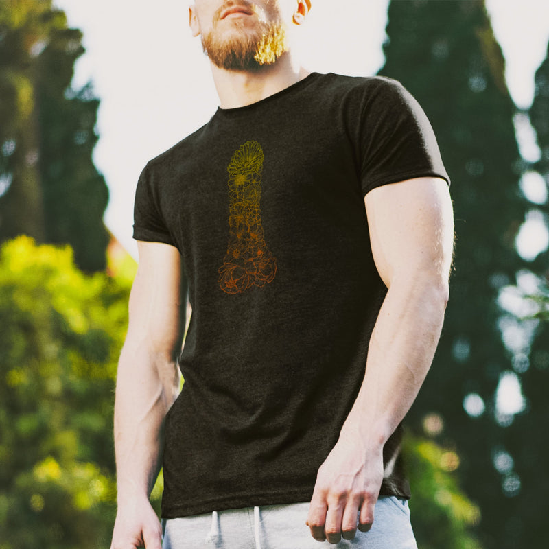 PRODUCT IMAGE: Pretty Penis | NSFW Homo Erotic T-shirt for Horny Gay Men | Model w/ Dark gray heather shirt