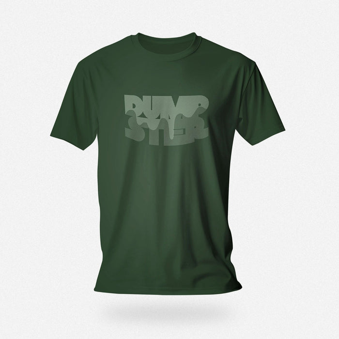 PRODUCT IMAGE: Dumpster T-shirt | Raunchy Tees for Horny Gay Guys Who Take Loads Forest Green shirt with a typographic design featuring white dripping liquid referring to a man's cum