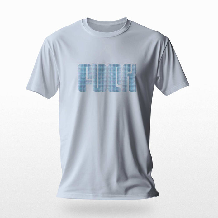 PRODUCT IMAGE: Fuck | Offensive NSFW T-shirt for Horny Gay Guys | Typographic Design | Light Blue