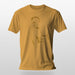 PRODUCT IMAGE: Muscle Daddy | Homo Erotic T-shirt | Masculine Tom of Finland Hottie | Graphic shadows of a classically handsome hot man on Mustard shirt