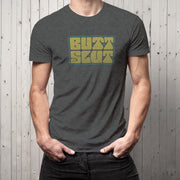 PRODUCT IMAGE: Butt Slut | Raunchy T-shirts for Horny Gay Bottom Guys | Model w/ Dark Gray heather shirt