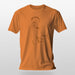 PRODUCT IMAGE: Muscle Daddy | Homo Erotic T-shirt | Masculine Tom of Finland Hottie | Graphic shadows of a classically handsome hot man on a Orange shirt