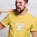 PRODUCT IMAGE: Like Jockstraps T-shirt | Raunchy Tees | Gear Essential for Gay Men | Model wearing Yellow shirt w/ jockstrap graphic