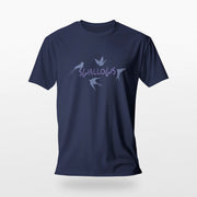 PRODUCT IMAGE: Swallows | Discreetly Raunchy, Gay T-shirt from Pole & Hole | Navy